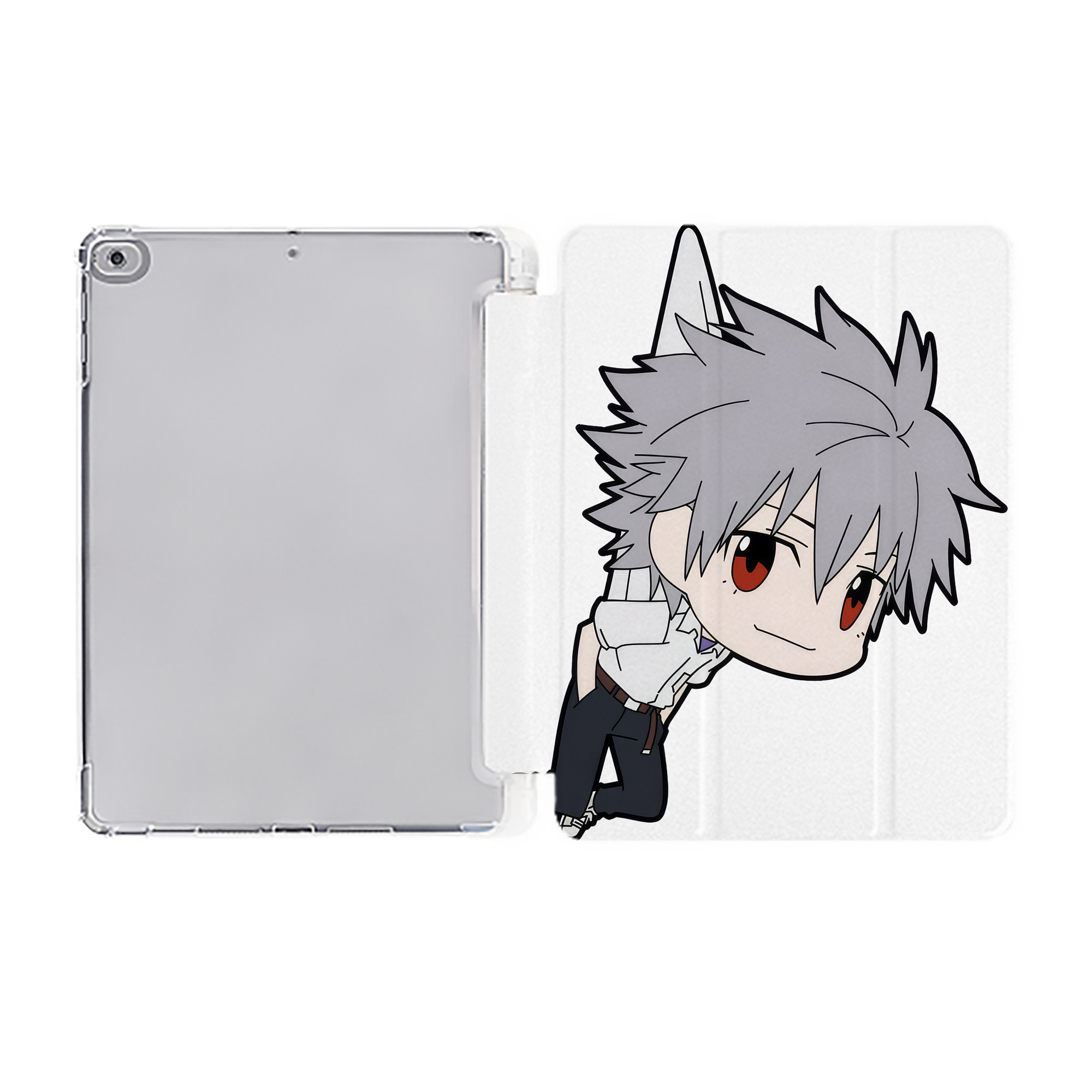 （画像用） EVA 新世紀エヴァンゲリオン IPad ケース ペン収納付き 三つ折りスタンド PUレザー×シリコン 対応機種9.5/10.5/10.9インチ